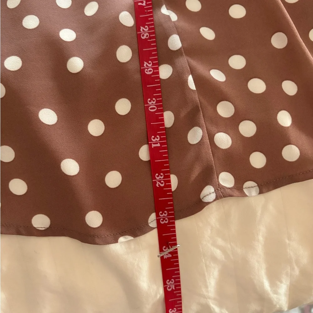 Torrid Pink Polka Dot high low Blouse - Picture 5 of 9
